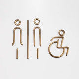 Deluxe Brass Washroom Sign, Bathroom Sign, Restroom Sign, Toilet Sign, Disabled Sign, Handicapped Sign