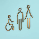 Deluxe Brass Washroom Sign, Bathroom Sign, Restroom Sign, Toilet Sign, Disabled Sign, Handicapped Sign