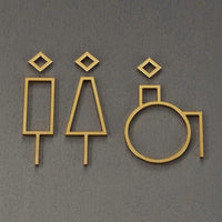 Luxury Matt Surface Metal Washroom Sign, Bathroom Sign, Restroom Sign, Toilet Sign, Disabled Sign, Handicapped Sign