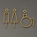 Luxury Matt Surface Metal Washroom Sign, Bathroom Sign, Restroom Sign, Toilet Sign, Disabled Sign, Handicapped Sign