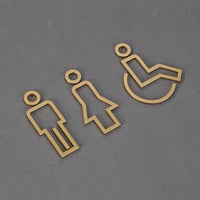 Luxury Matt Surface Metal Washroom Sign, Bathroom Sign, Restroom Sign, Toilet Sign, Disabled Sign, Handicapped Sign