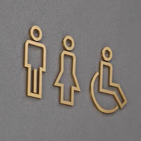 Luxury Matt Surface Metal Washroom Sign, Bathroom Sign, Restroom Sign, Toilet Sign, Disabled Sign, Handicapped Sign