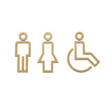 Luxury Matt Surface Metal Washroom Sign, Bathroom Sign, Restroom Sign, Toilet Sign, Disabled Sign, Handicapped Sign