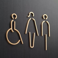 Luxury Matt Surface Metal Washroom Sign, Bathroom Sign, Restroom Sign, Toilet Sign, Disabled Sign, Handicapped Sign