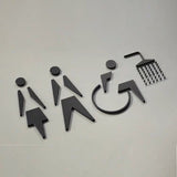 Luxury Matt Surface Metal Washroom Sign, Bathroom Sign, Restroom Sign, Toilet Sign, Disabled Sign, Handicapped Sign, Shower Sign