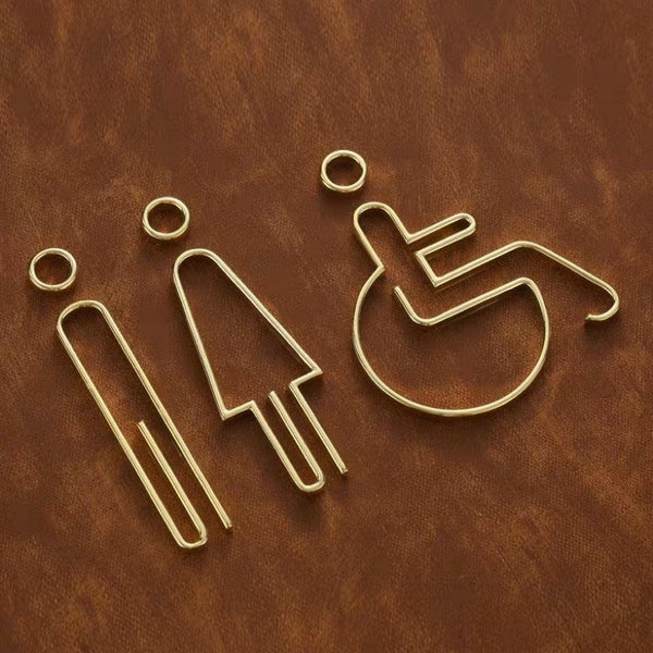 Deluxe Brass Washroom Sign, Bathroom Sign, Restroom Sign, Toilet Sign, Disabled Sign, Handicapped Sign