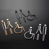 Luxury Matt Surface Metal Washroom Sign, Bathroom Sign, Restroom Sign, Toilet Sign, Disabled Sign, Handicapped Sign