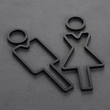 Luxury Matt Surface Metal Washroom Sign, Bathroom Sign, Restroom Sign, Toilet Sign