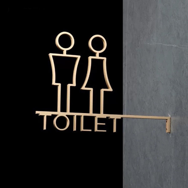 Luxury Matt Surface Side Mount Washroom Sign, Bathroom Sign, Restroom Sign, Toilet Sign