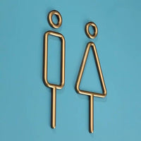 Deluxe Brass Washroom Sign, Bathroom Sign, Restroom Sign, Toilet Sign