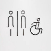 Deluxe Brass Washroom Sign, Bathroom Sign, Restroom Sign, Toilet Sign, Disabled Sign, Handicapped Sign