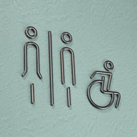 Deluxe Brass Washroom Sign, Bathroom Sign, Restroom Sign, Toilet Sign, Disabled Sign, Handicapped Sign