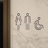 Deluxe Brass Washroom Sign, Bathroom Sign, Restroom Sign, Toilet Sign, Disabled Sign, Handicapped Sign