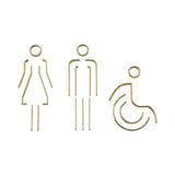 Deluxe Brass Washroom Sign, Bathroom Sign, Restroom Sign, Toilet Sign, Disabled Sign, Handicapped Sign