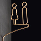 Luxury Metal Side Mount Washroom Sign, Bathroom Sign, Restroom Sign, Toilet Sign