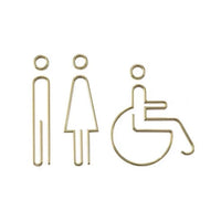 Deluxe Brass Washroom Sign, Bathroom Sign, Restroom Sign, Toilet Sign, Disabled Sign, Handicapped Sign