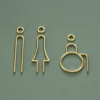 Deluxe Brass Washroom Sign, Bathroom Sign, Restroom Sign, Toilet Sign, Disabled Sign, Handicapped Sign