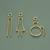 Deluxe Brass Washroom Sign, Bathroom Sign, Restroom Sign, Toilet Sign, Disabled Sign, Handicapped Sign