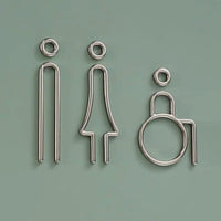 Deluxe Brass Washroom Sign, Bathroom Sign, Restroom Sign, Toilet Sign, Disabled Sign, Handicapped Sign