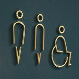 Deluxe Brass Washroom Sign, Bathroom Sign, Restroom Sign, Toilet Sign, Disabled Sign, Handicapped Sign