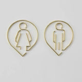 Deluxe Brass Washroom Sign, Bathroom Sign, Restroom Sign, Toilet Sign