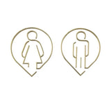 Deluxe Brass Washroom Sign, Bathroom Sign, Restroom Sign, Toilet Sign