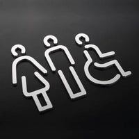 Luxury Matt Surface Metal Washroom Sign, Bathroom Sign, Restroom Sign, Toilet Sign, Disabled Sign, Handicapped Sign