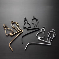 Luxury Metal Side Mount Washroom Sign, Bathroom Sign, Restroom Sign, Toilet Sign