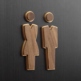 Custom Walnut Wood Bamboo Surface Washroom Sign, Bathroom Sign, Restroom Sign, Toilet Sign