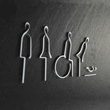 Luxury Matt Surface Metal Washroom Sign, Bathroom Sign, Restroom Sign, Toilet Sign, Handicapped Sign, Baby Changing Sign