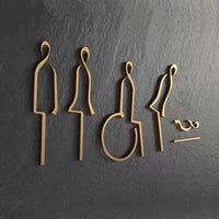 Luxury Matt Surface Metal Washroom Sign, Bathroom Sign, Restroom Sign, Toilet Sign, Handicapped Sign, Baby Changing Sign