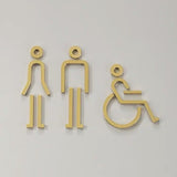 Luxury Matt Surface Metal Washroom Sign, Bathroom Sign, Restroom Sign, Toilet Sign, Disabled Sign, Handicapped Sign