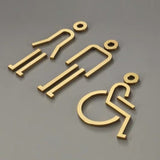 Luxury Matt Surface Metal Washroom Sign, Bathroom Sign, Restroom Sign, Toilet Sign, Disabled Sign, Handicapped Sign