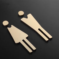 Luxury Matt Surface Metal Washroom Sign, Bathroom Sign, Restroom Sign, Toilet Sign