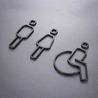 Luxury Matt Surface Metal Washroom Sign, Bathroom Sign, Restroom Sign, Toilet Sign, Disabled Sign, Handicapped Sign