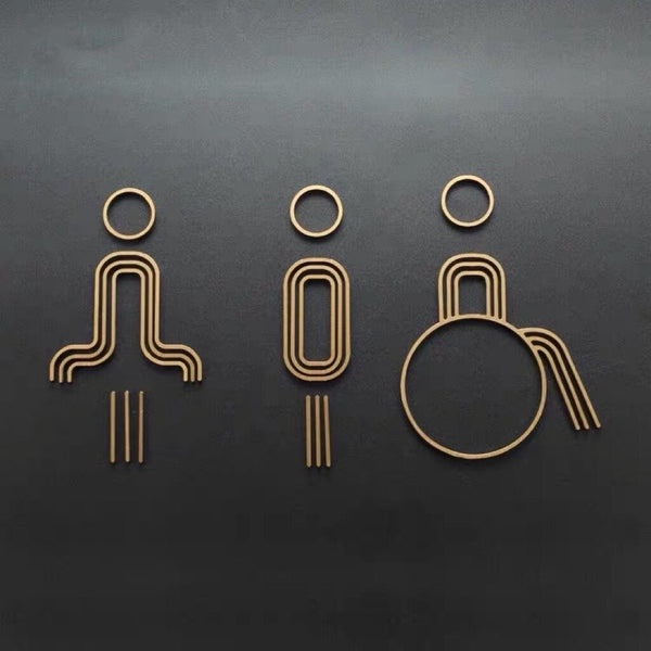 Luxury Matt Surface Metal Washroom Sign, Bathroom Sign, Restroom Sign, Toilet Sign, Disabled Sign, Handicapped Sign