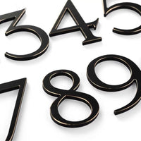 Luxury Aluminium Black with gold edge Number Sign, Door Number Sign, Hotel Number Sign