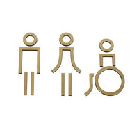 Luxury Matt Surface Metal Washroom Sign, Bathroom Sign, Restroom Sign, Toilet Sign, Disabled Sign, Handicapped Sign