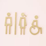 Luxury Matt Surface Metal Washroom Sign, Bathroom Sign, Restroom Sign, Toilet Sign, Disabled Sign, Handicapped Sign