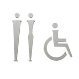 Luxury Matt Surface Metal Washroom Sign, Bathroom Sign, Restroom Sign, Toilet Sign, Disabled Sign, Handicapped Sign