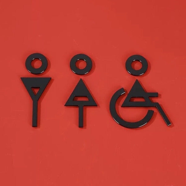 Luxury Matt Surface Metal Washroom Sign, Bathroom Sign, Restroom Sign, Toilet Sign, Disabled Sign, Handicapped Sign