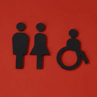 Luxury Matt Surface Metal Washroom Sign, Bathroom Sign, Restroom Sign, Toilet Sign, Disabled Sign, Handicapped Sign