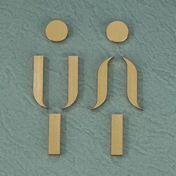 Luxury Aluminium Washroom Sign, Bathroom Sign, Restroom Sign, Toilet Sign