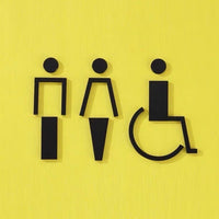 Luxury Matt Surface Metal Washroom Sign, Bathroom Sign, Restroom Sign, Toilet Sign, Disabled Sign, Handicapped Sign