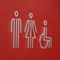 Luxury Matt Surface Metal Washroom Sign, Bathroom Sign, Restroom Sign, Toilet Sign, Disabled Sign, Handicapped Sign