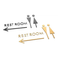 Luxury Matt Surface Metal Washroom Sign, Bathroom Sign, Restroom Sign, Toilet Sign