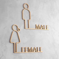 Luxury Matt Surface Washroom Sign, Bathroom Sign, Restroom Sign, Toilet Sign