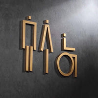 Luxury Matt Surface Metal Toilet Sign, Washroom Sign, Bathroom Sign, Restroom Sign, Disabled Sign, Handicapped Sign