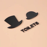 Luxury Aluminium Hat Washroom Sign, Bathroom Sign, Restroom Sign, Toilet Sign