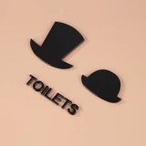 Luxury Aluminium Hat Washroom Sign, Bathroom Sign, Restroom Sign, Toilet Sign